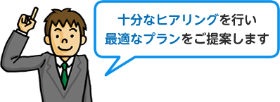 十分なヒアリングを行い最適なプランをご提案します